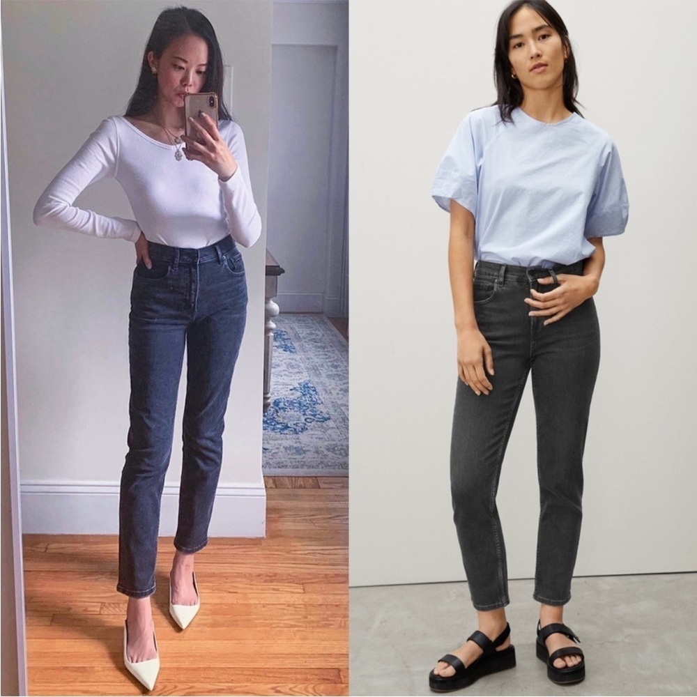 EVERLANE 90s Curvy High Rise Organic Cotton Denim Cheeky‎ Straight Leg Jeans 28